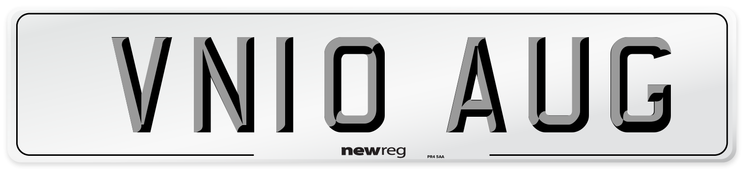 VN10 AUG Number Plate from New Reg